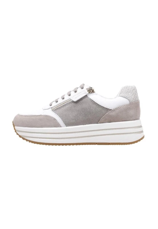 Geox Girls' D Kency Trainers, White Sand, 5 UK