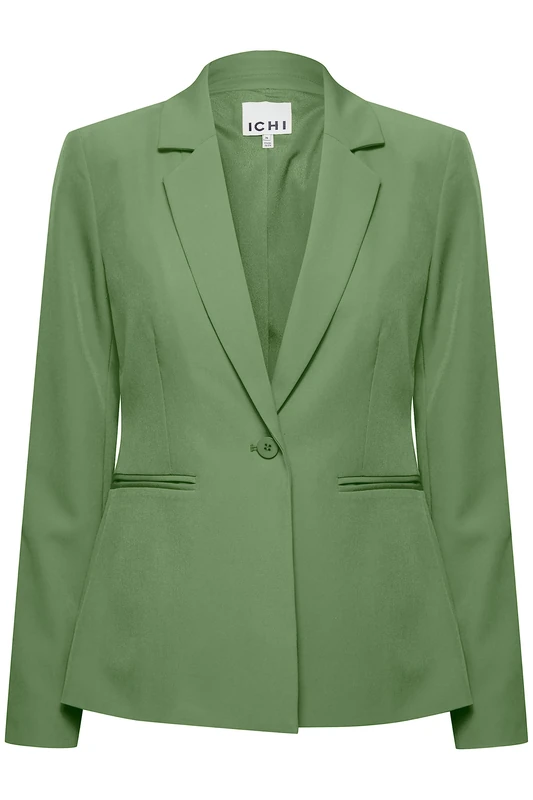 Ichi IHLEXI BL Women's Blazer Short Blazer Jacket One Button Blazer with Stretch and Lapel Collar, Willow Bough (180119), 12 - Image 1