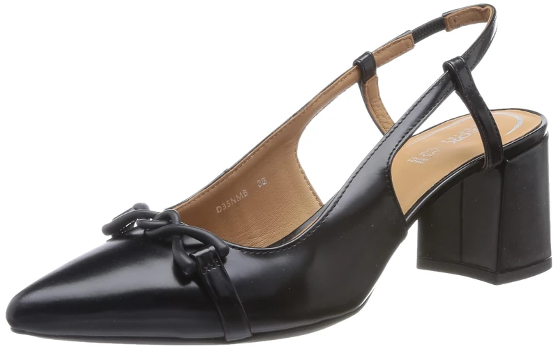 Geox Women's D Bigliana Pump, Black, 7 UK