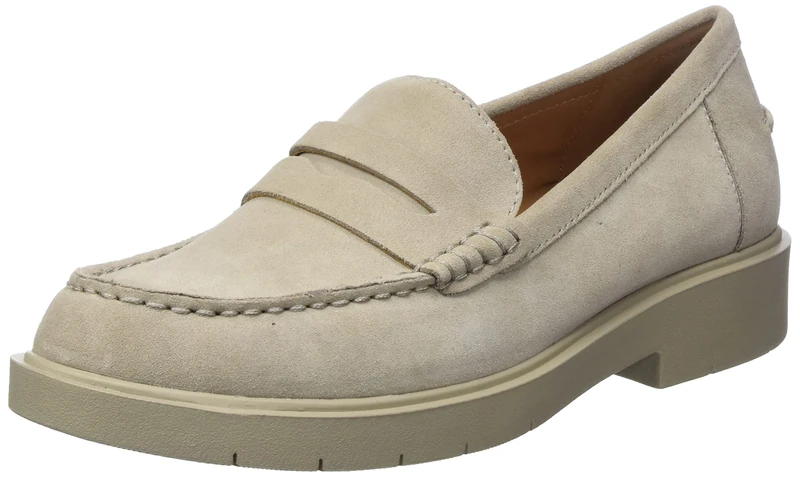 Geox Girls D Spherica Ec1Loafer, Sand, 4.5 UK