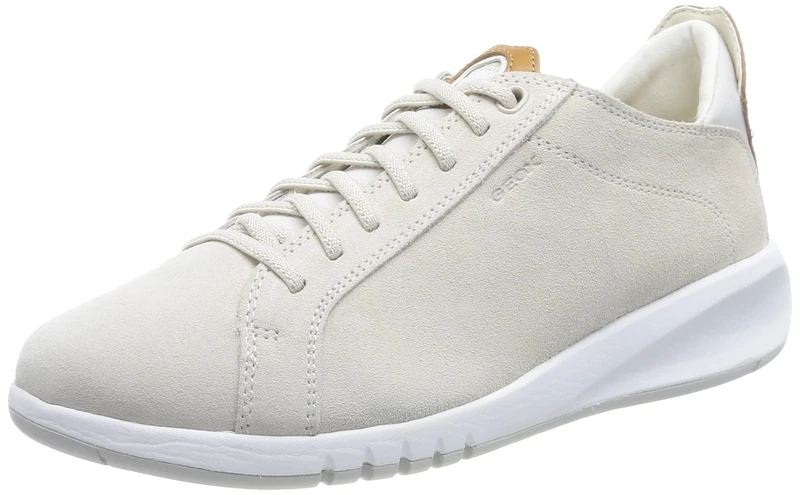 Geox Women's D Aerantis Sneaker, Off White Camel, 4 UK