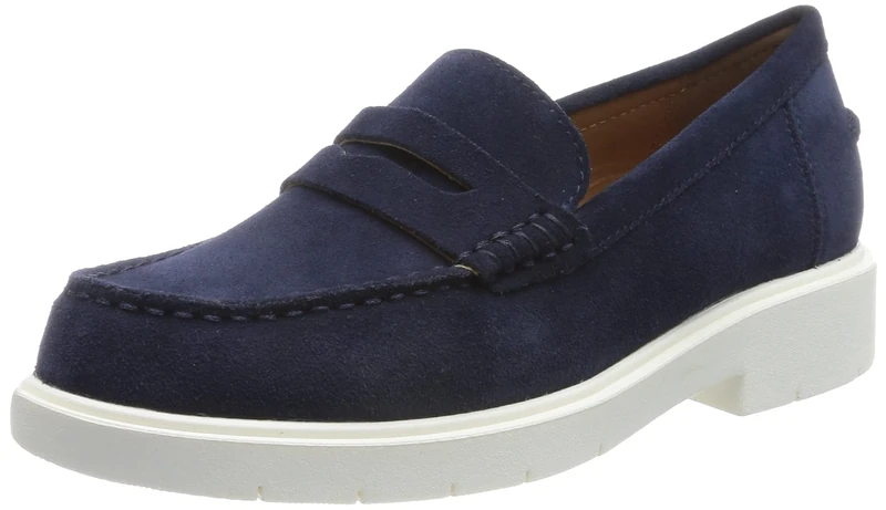 Geox Women's D Spherica Ec1 Loafer, Navy, 5 UK