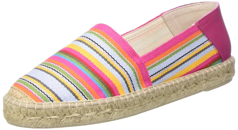 Geox Women's D LAMPEDUSA Espadrille Wedge Sandal, Multicolor/Cyclamen, 7 UK