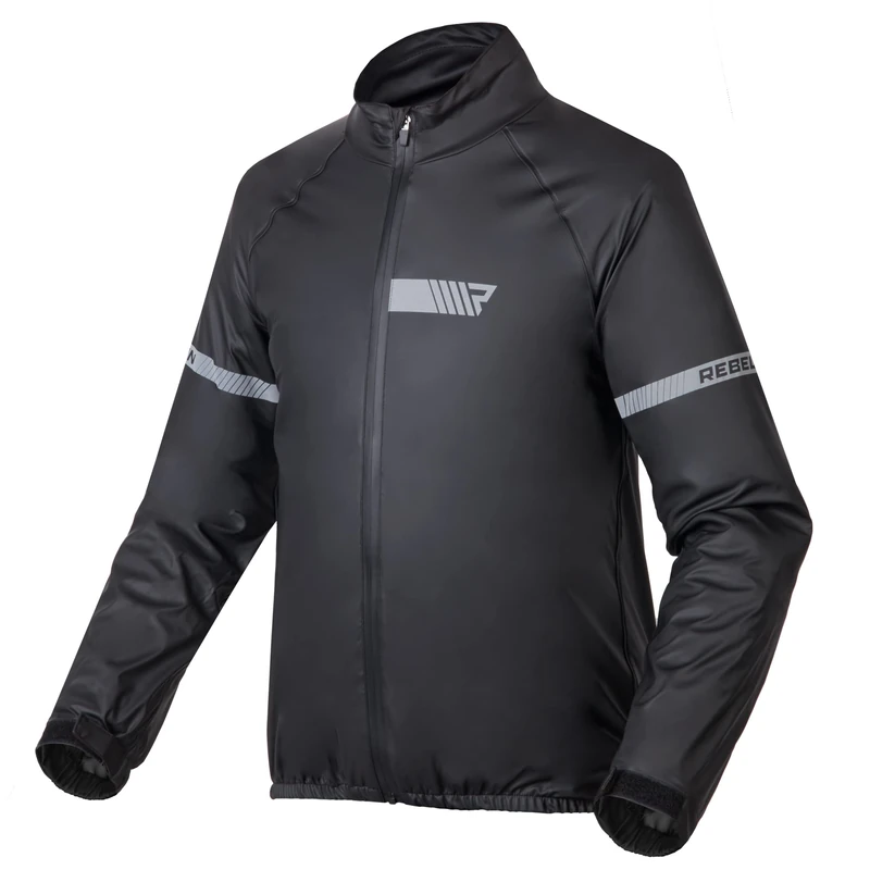 REBELHORN Ocean Motorcycle rain Jacket, Black, S