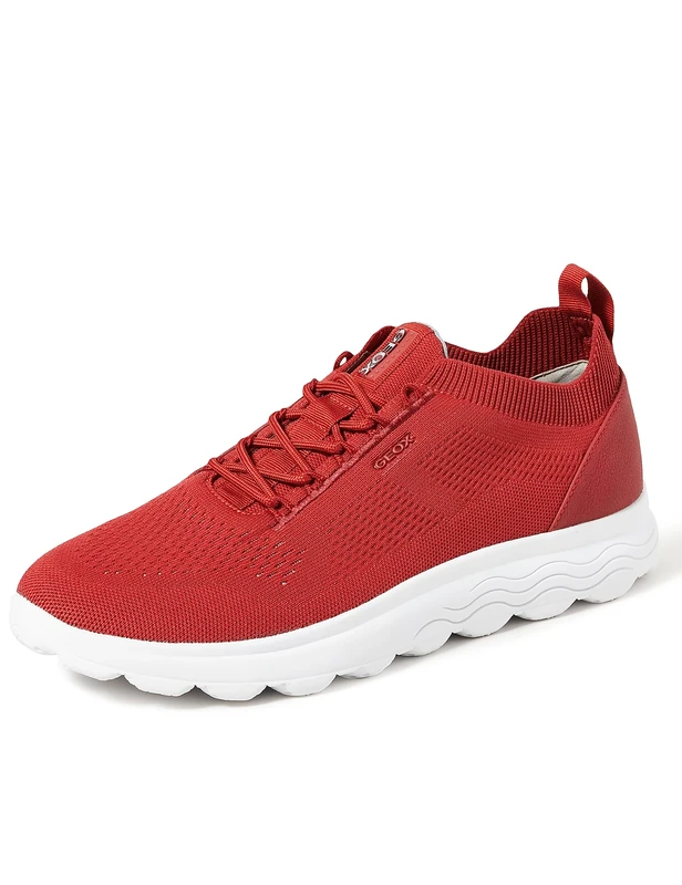 Geox Men's U Spherica A Trainers, Dark Red Light Grey, 42 EU Schmal