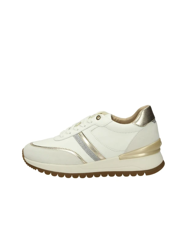 Geox Women's D Desya Sneaker, White Off White, 2 UK