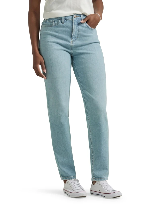 Lee Womens High Rise Mom Jeans, One Tone, 10 US