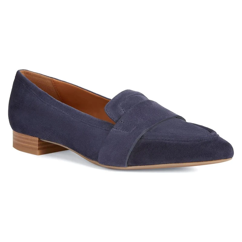 Geox Girls' D Charyssa Ballet Flat, Navy, 6.5 UK