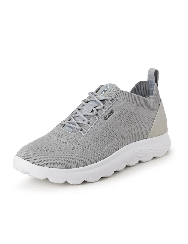 Geox Men's Spherica U Sneakers, Light Grey White, 45 EU Schmal