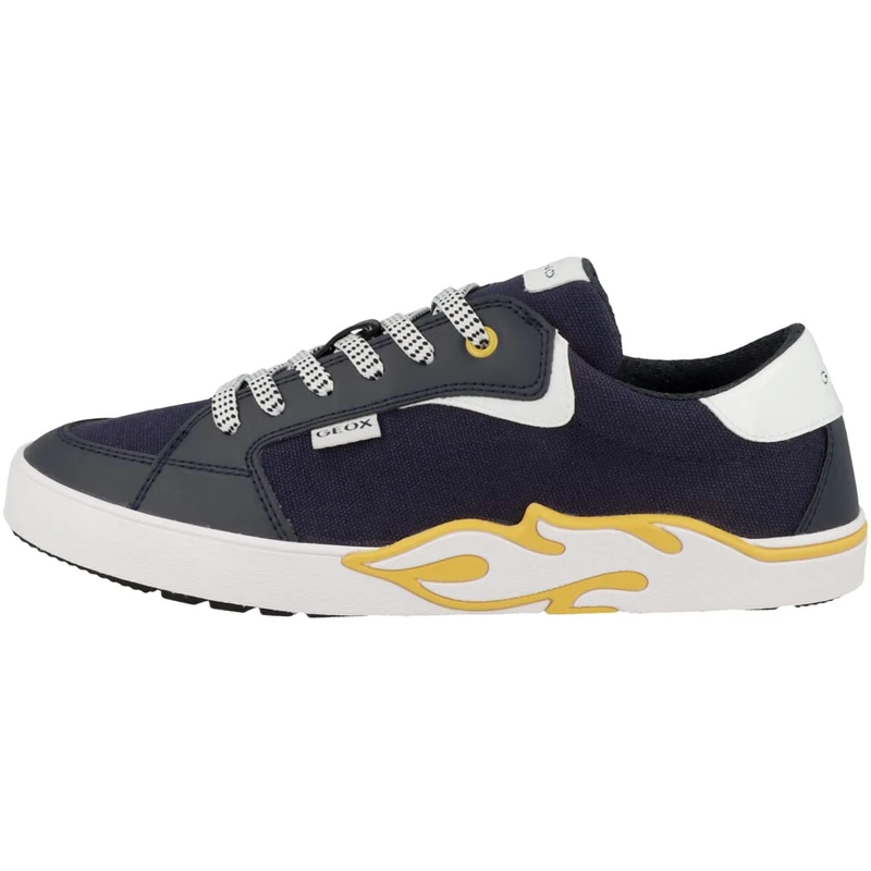 Geox J Alphabeet Boy Sneaker, Navy Yellow, 2.5 UK - Image 1