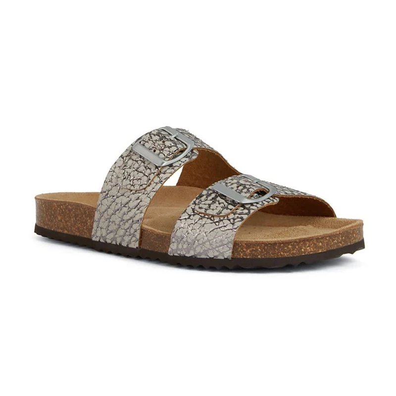 Geox Girls' D Brionia Sandal, sand, 4 UK