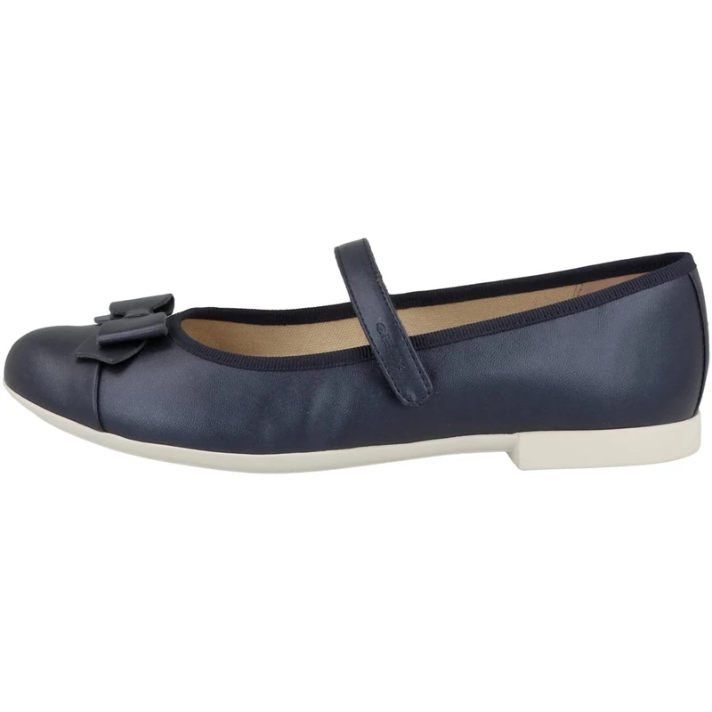 Geox Girls' Jr Plie' Ballet Flat, Navy, 6 UK