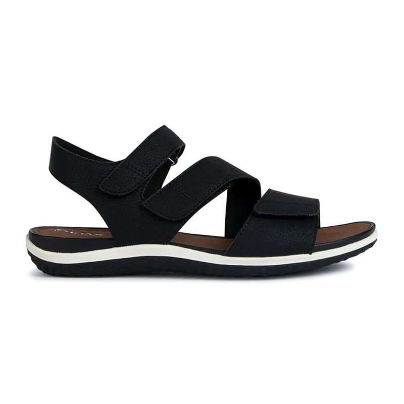 Geox Women's D Vega Sandal, Black, 4 UK