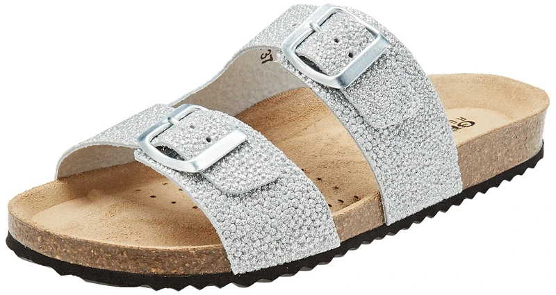 Geox Girls' D Brionia Sandal, silver, 2.5 UK - Image 1