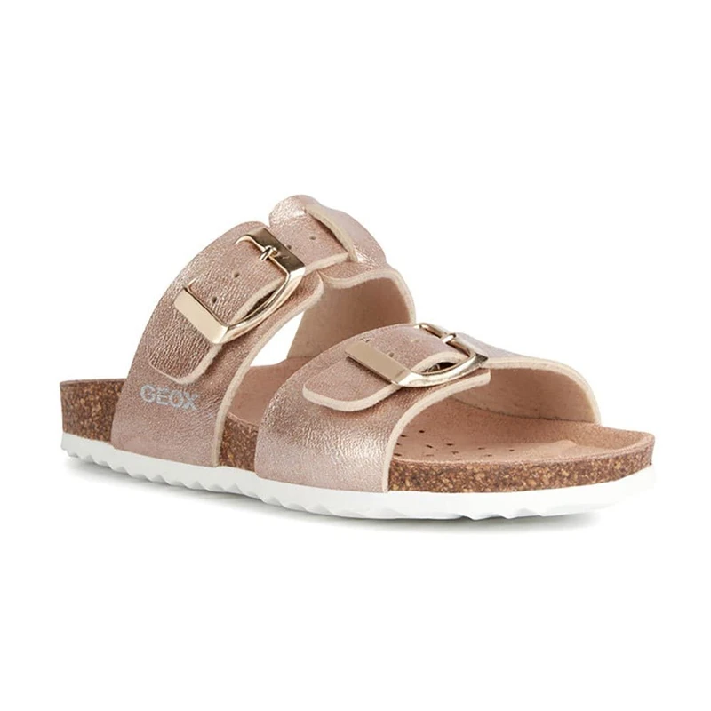 Geox Girls J Adriel E Sandal, Rose Gold, 4 UK Narrow