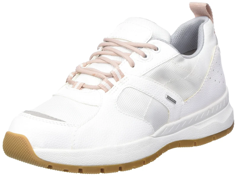 Geox Women's D Braies B ABX Sneaker, White, 6 UK