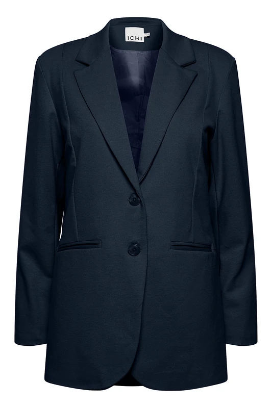 ICHI Women's IHKATE SUS Oversize BL Casual Blazer, 194010/Total Eclipse, M, 194010/Total Eclipse, M