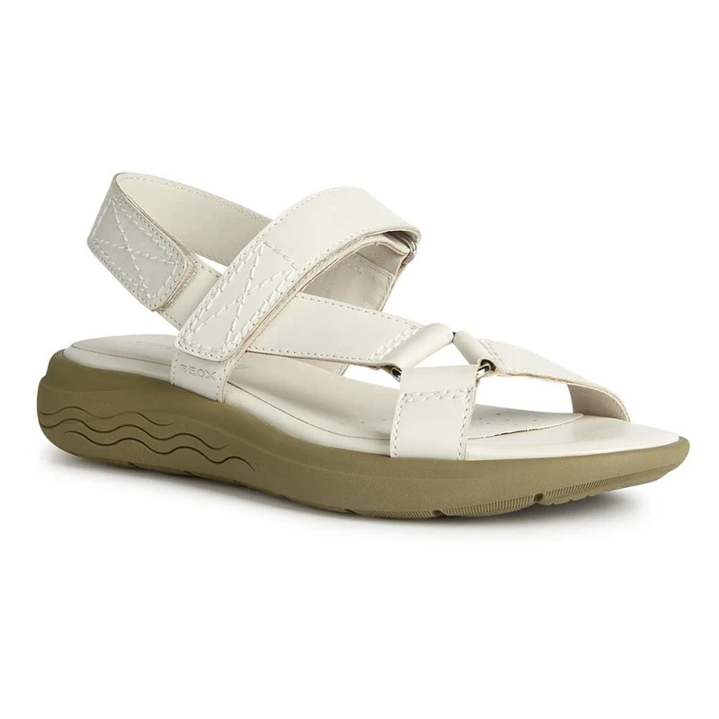 Geox Women's D Spherica Ec5w Sandals, off white, 6 UK