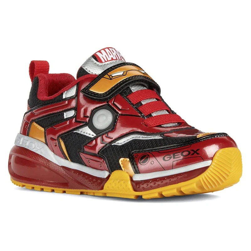 Geox J Bayonyc Boy Sneaker, Black Red A, 7 UK Child