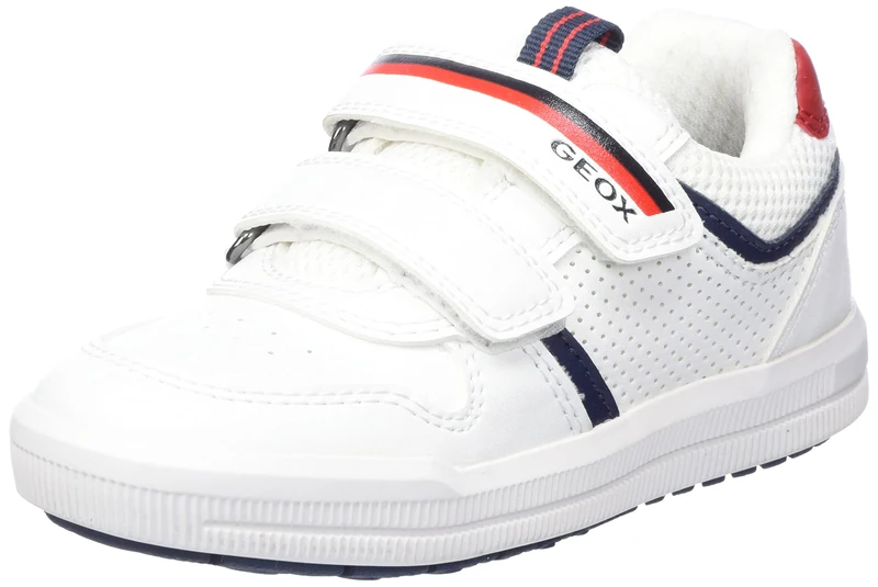 Geox J Arzach Boy Sneaker, White Navy, 1.5 UK