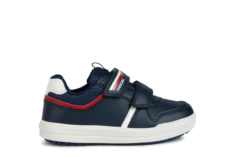 Geox J Arzach Boy Sneaker, Navy red, 11.5 UK Child