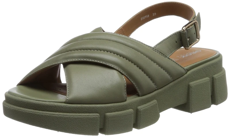 Geox Girls' D Lisbona Sandal, Pistachio, 6 UK