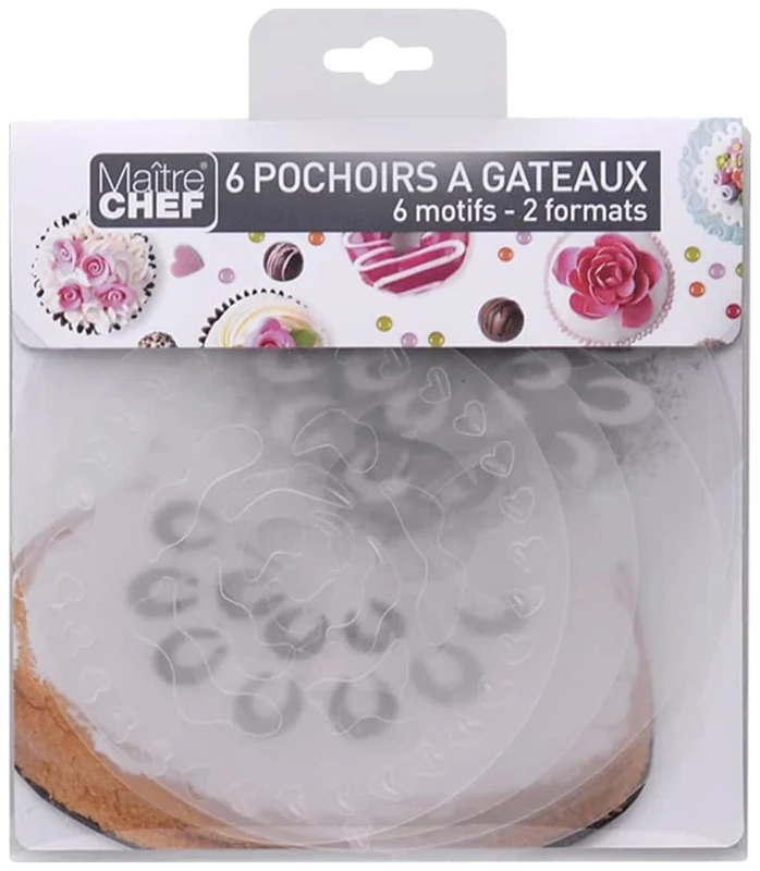 Maitre Chef 6 Stencils for Sweet Decorations - Image 1