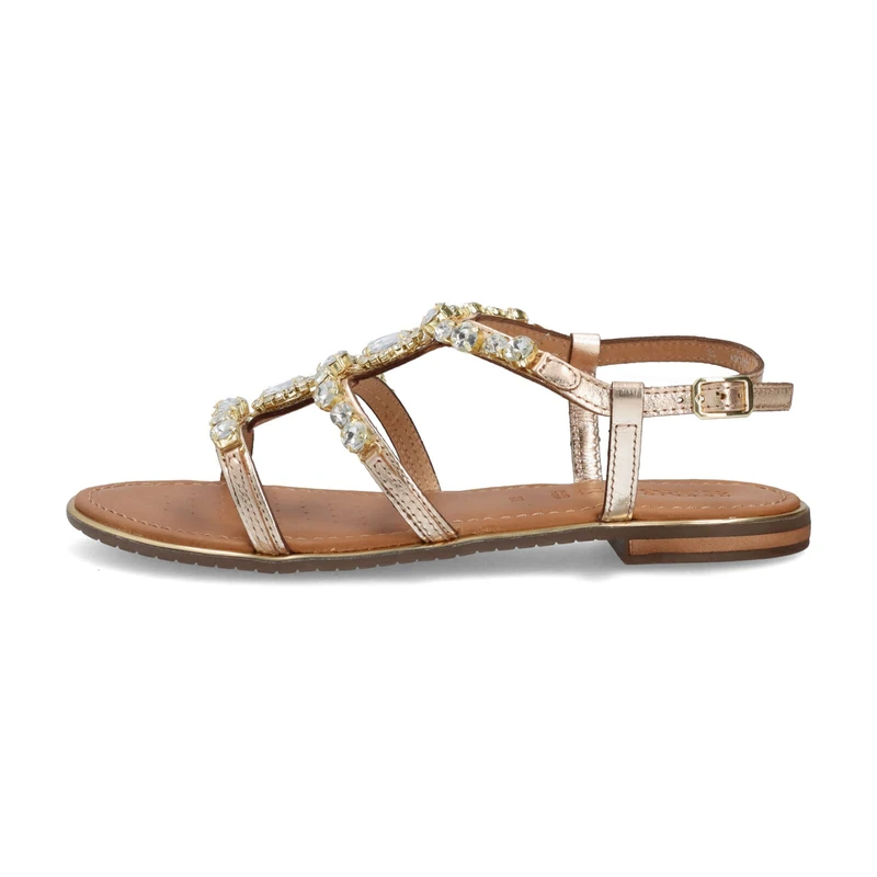 Geox Women's D Sozy Plus Flat Sandals, Gold, 4 UK