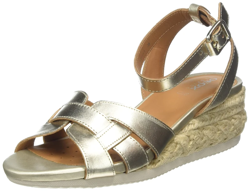 Geox Women's D Ischia Corda Sandals, Beige Lt Gold, 7 UK