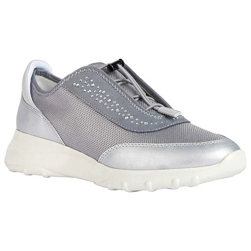 Geox Women's D Alleniee Trainers, Lt Grey Silver, 4 UK