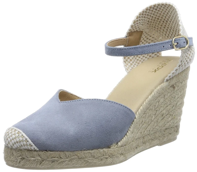 Geox Girls' D Gelsa Espadrille Wedge Sandal, Lt Sky, 3 UK