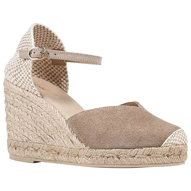 Geox Women's D Gelsa A Wedge Sandal, beige, 6 UK