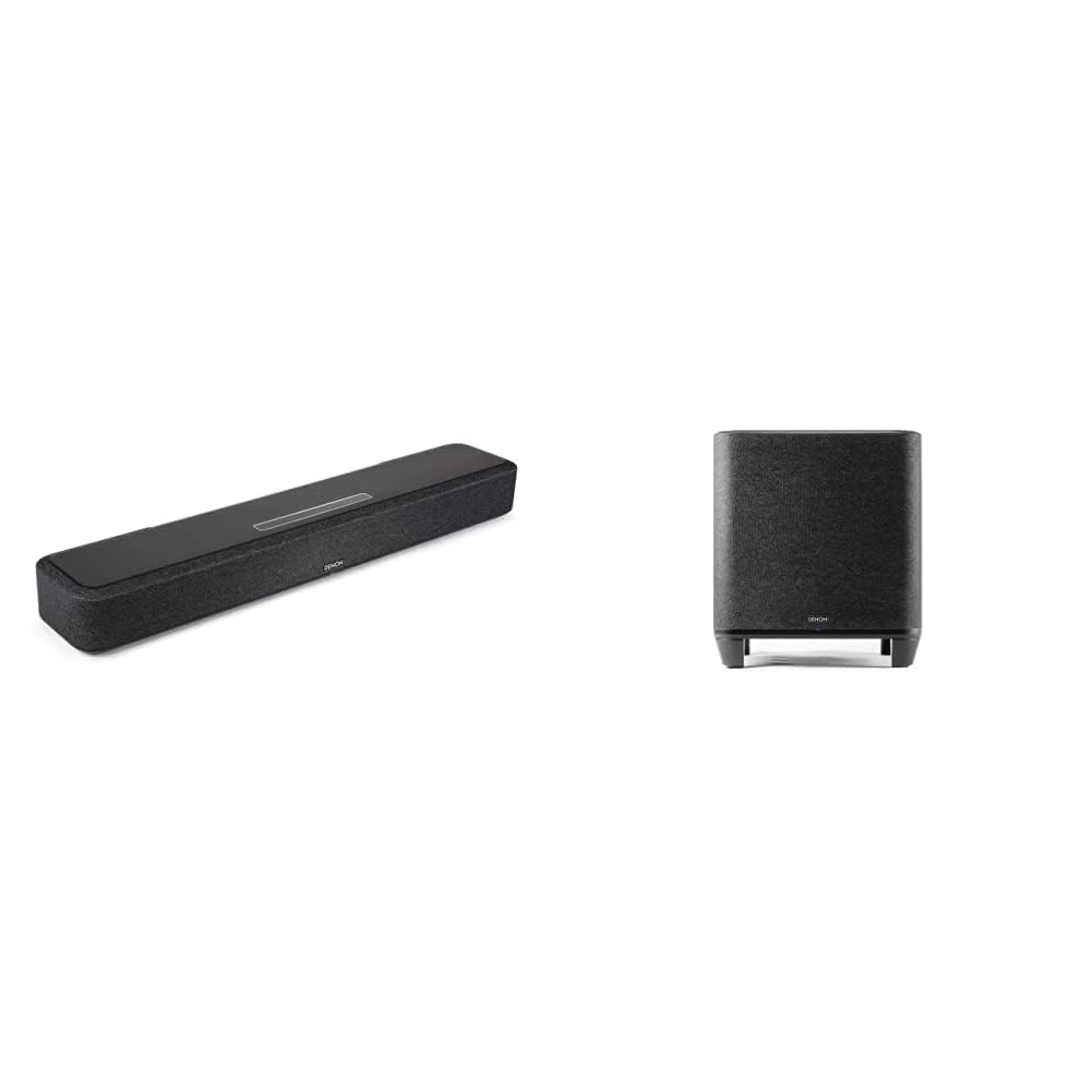 Denon Home Subwoofer & Home 550 Compact Sound Bar - Wi-Fi, Black, Modern Style, Home Theater System