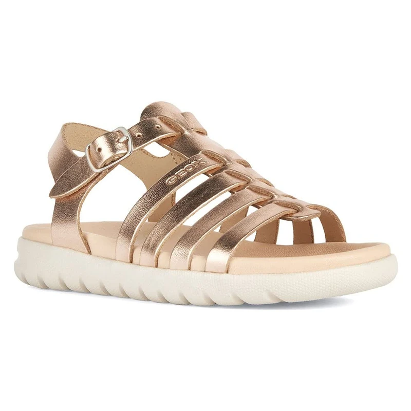 Geox J Soleima Gir Women's Sandal, copper, 5 UK