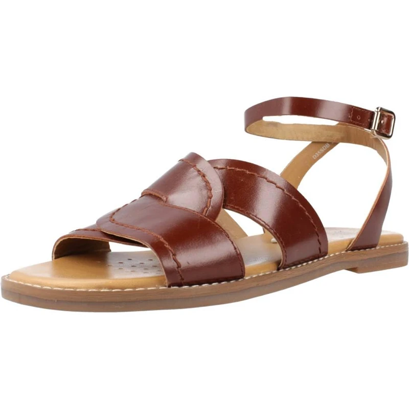 Geox Girls' D Naileen Flat Sandal, brown, 38.5 EU