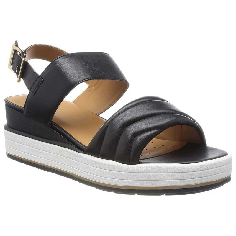 Geox Girls' D Rosita Sandal, black, 7 UK