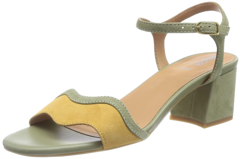 Geox Women's D New Eraklia 50 Sandal, Pistachio Mustard