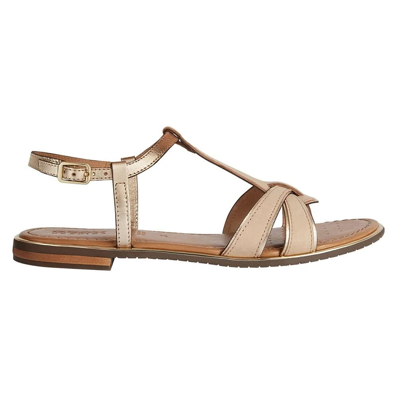 Geox Women's D Sozy Plus Flat Sandals, Desert Lt Gold, 3 UK