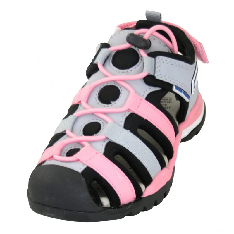 Geox Girls J Borealis Girl Sandal, Grey black, 28 EU Schmal