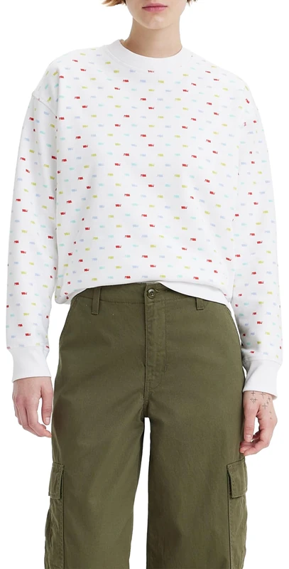 Levi's Women's Graphic Standard Crewneck Sweatshirt, Mini Batwing Print Mini, XS