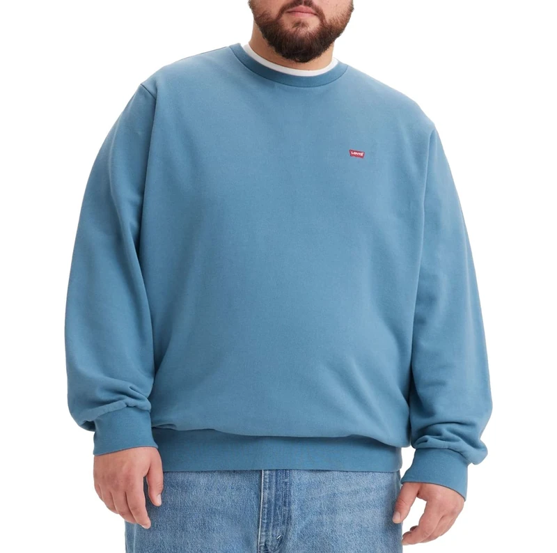 Levi's Men's Big & Tall Original Housemark Crew Sweatshirt, Moonlight Blue, 4XL