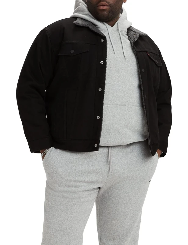 Levi's Men's Big & Tall Sherpa Trucker Jacket, Duvall, 1XL