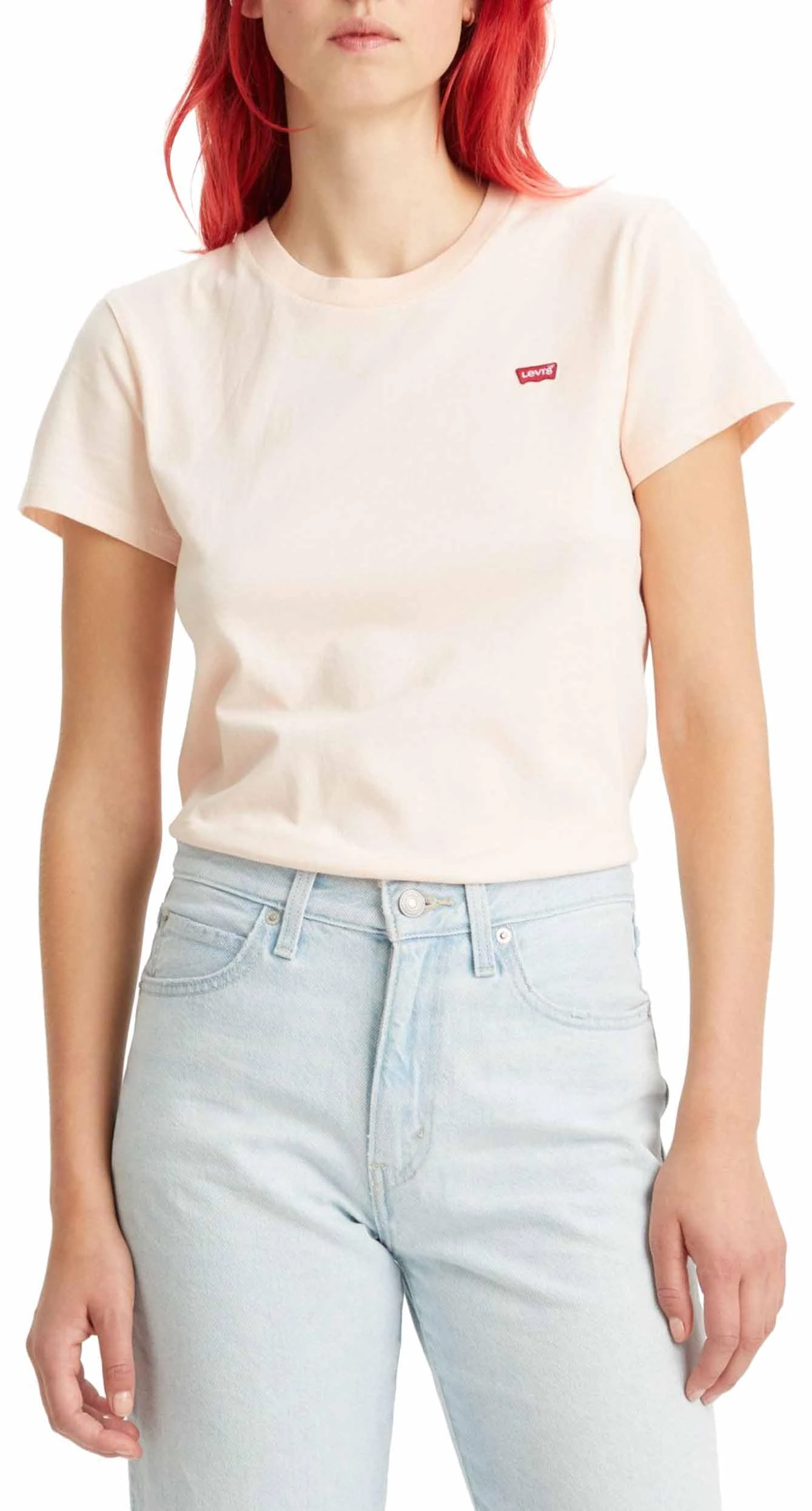 Levi's Women's The Perfect Tee- Core Chesthit Logo T-Shirt, Pearl Blush, S