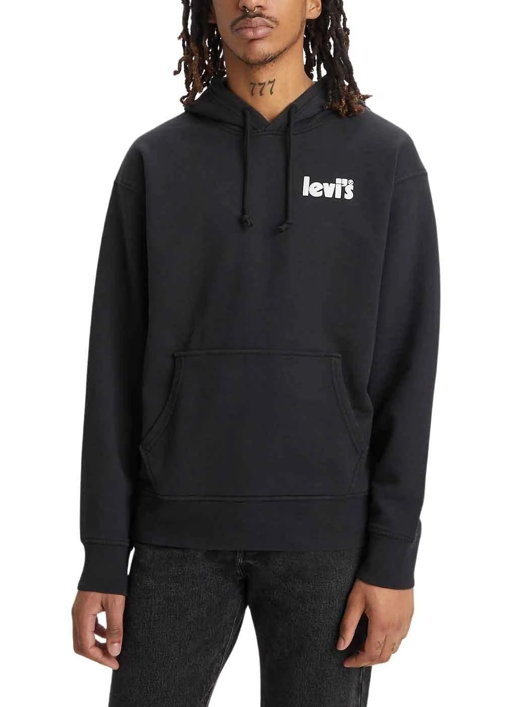Levi's Men's Relaxed Graphic Sweatshirt Hoodie, Poster Hoodie Caviar*, S