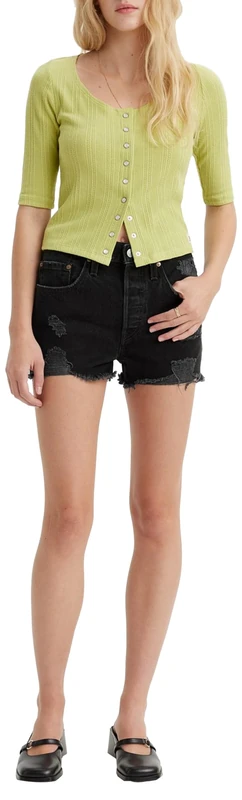 Levi's Women's 501 Original Denim Shorts, Black, 27W