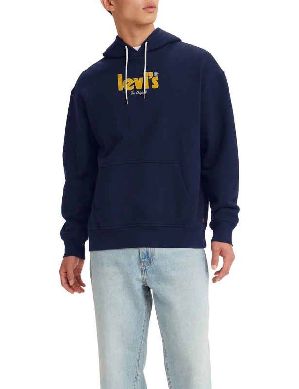 Levi's Men's Relaxed Graphic Sweatshirt Hoodie, Poster Logo Naval Academy, S