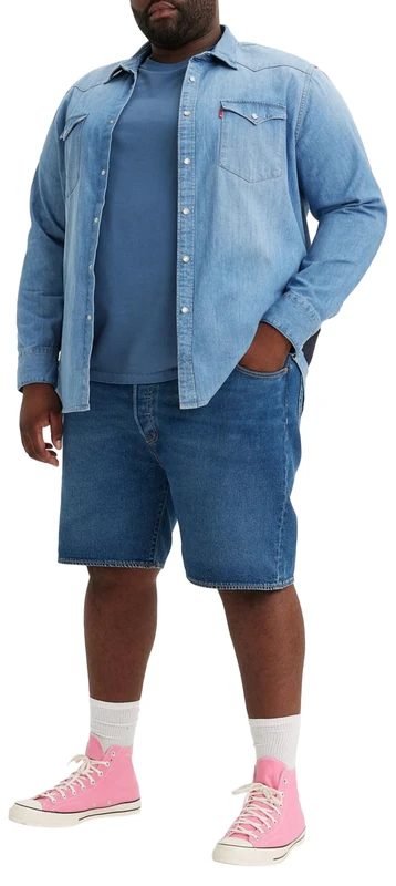 Levi's Men's 501® Original Shorts Big & Tall Denim Shorts, Bleu Eyes Break Short, 48W