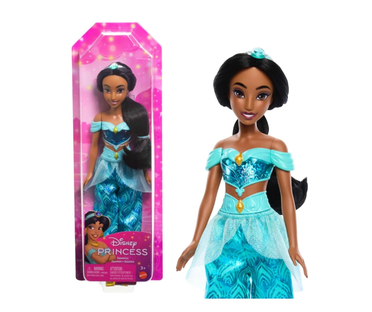 Disney Princess Dolls, New for 2023, Jasmine Posable Fashion Doll with Sparkling Clothing and Accessories, Disney Movie Toys, HLW12 (Packaging may vary)