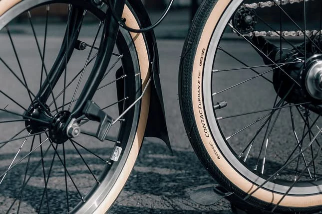 Continental Contact Urban Tyre Tan Wall for Brompton (price per pair) 2022 Model, One Size