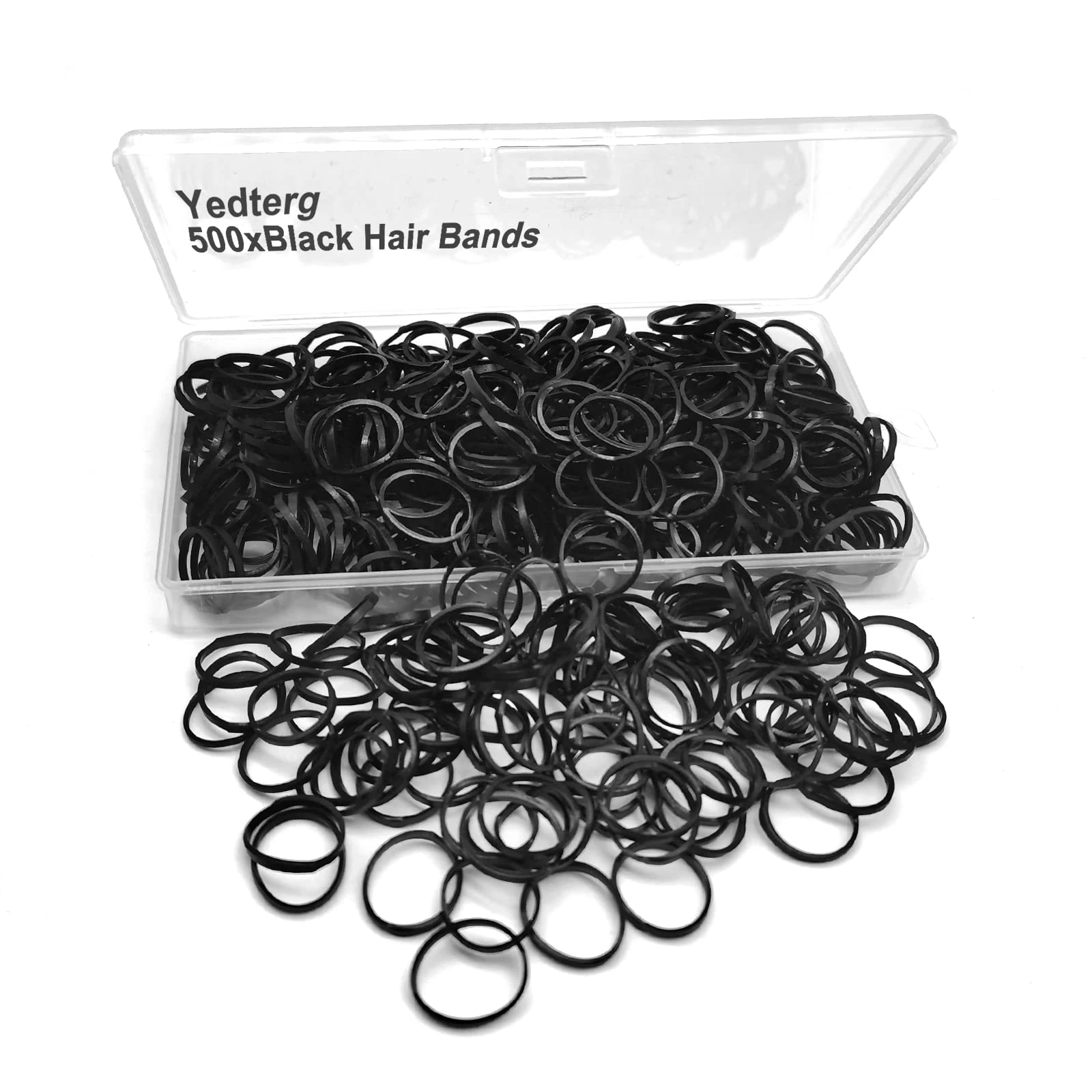 Black Elastic Yedtreg 500pcs Small Rubber Bands, Soft Mini Hair Elastics for Women and Kids, Braids and Beard